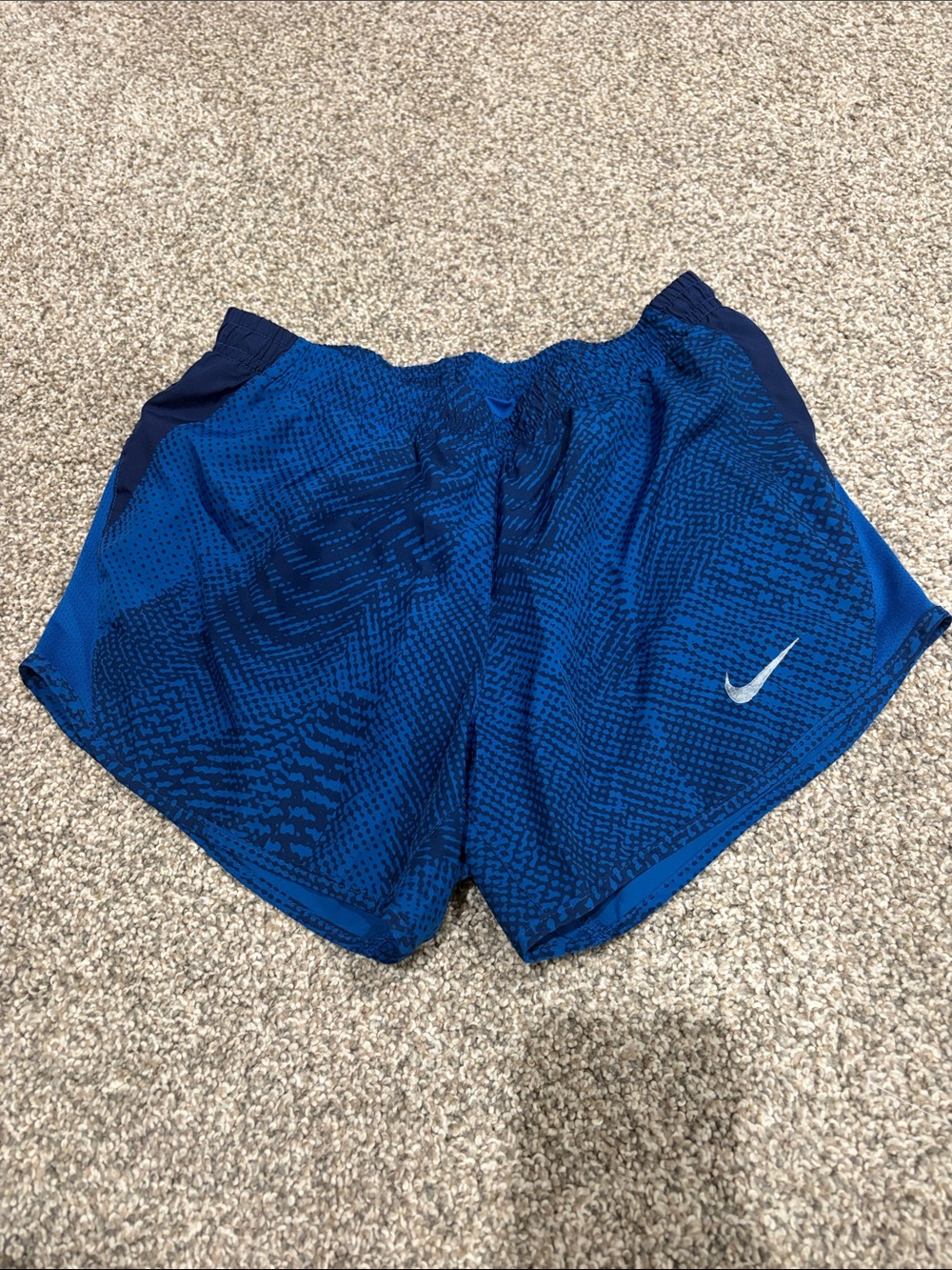 Nike Women's Royal Blue Athletic Shorts with Reflective Swoosh